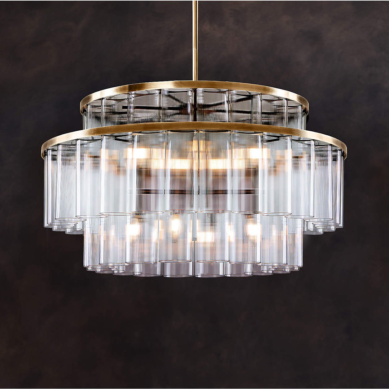 Aurora Brass & Glass Chandelier Light 31.5″ - Image 8
