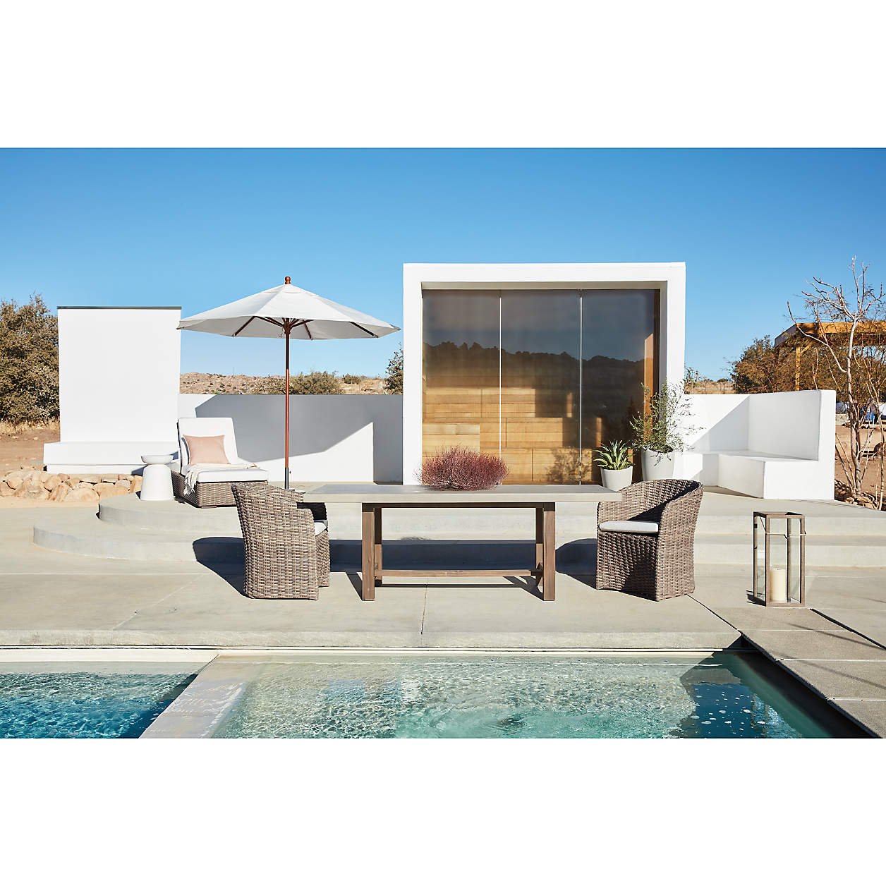 Abaco 84″ Grey Concrete Outdoor Dining Table - Image 6