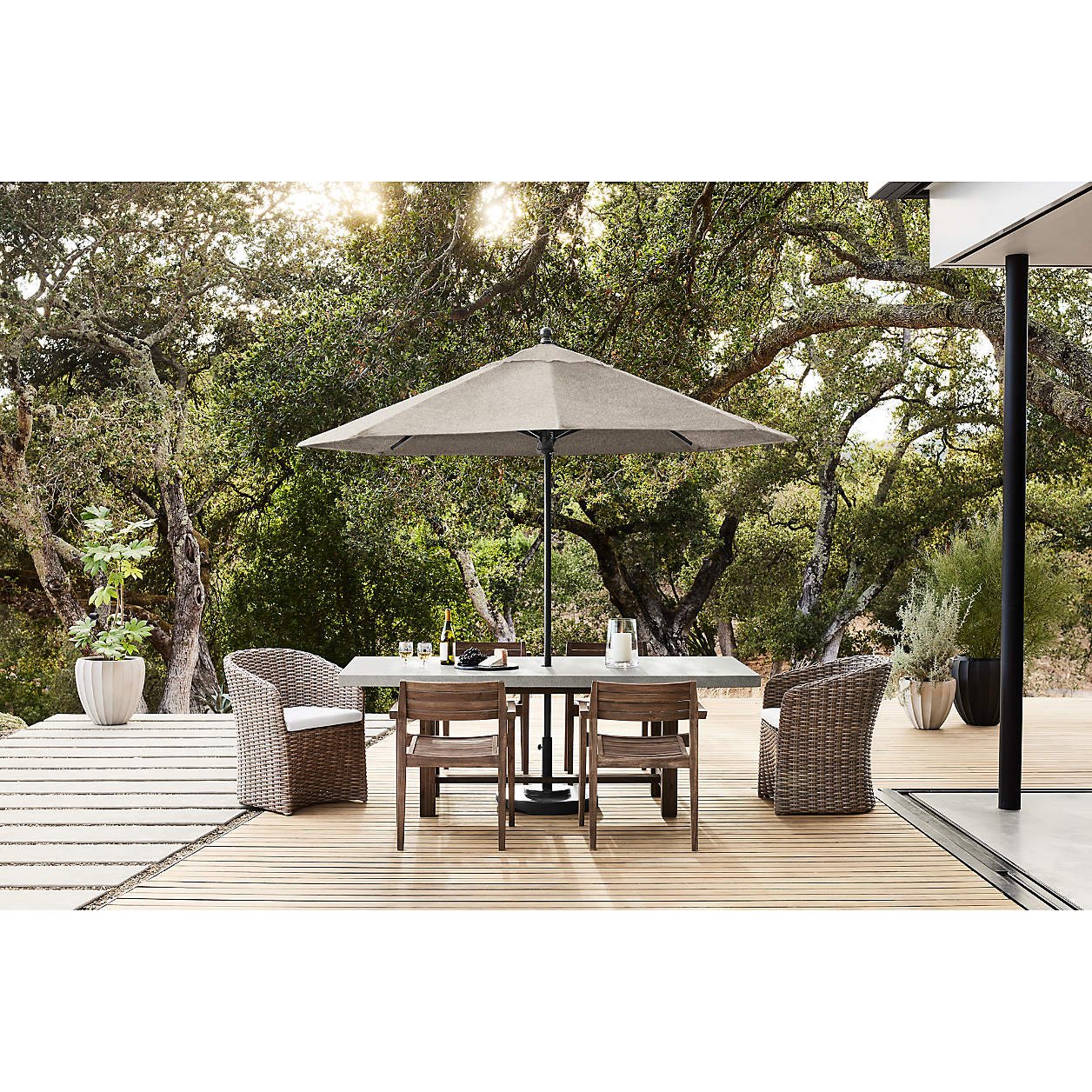 Abaco 84″ Grey Concrete Outdoor Dining Table - Image 11