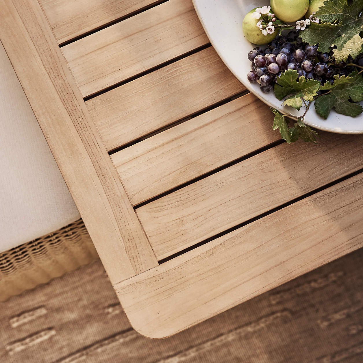 Ipanema 86″ Teak Wood and Resin Outdoor Dining Table - Image 5