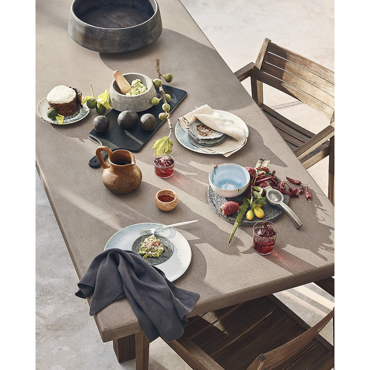 Abaco 84″ Grey Concrete Outdoor Dining Table - Image 7