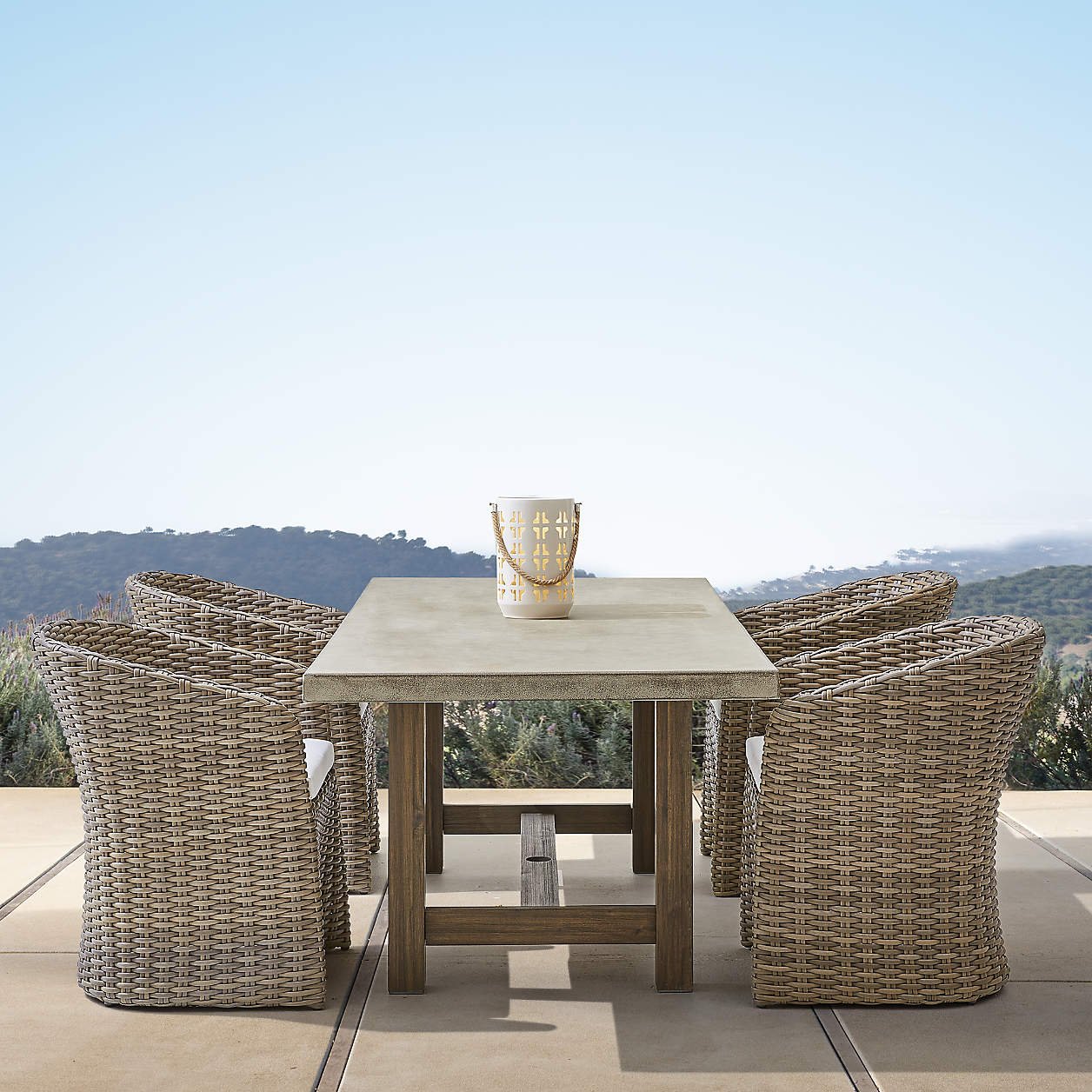 Abaco 84″ Grey Concrete Outdoor Dining Table - Image 8