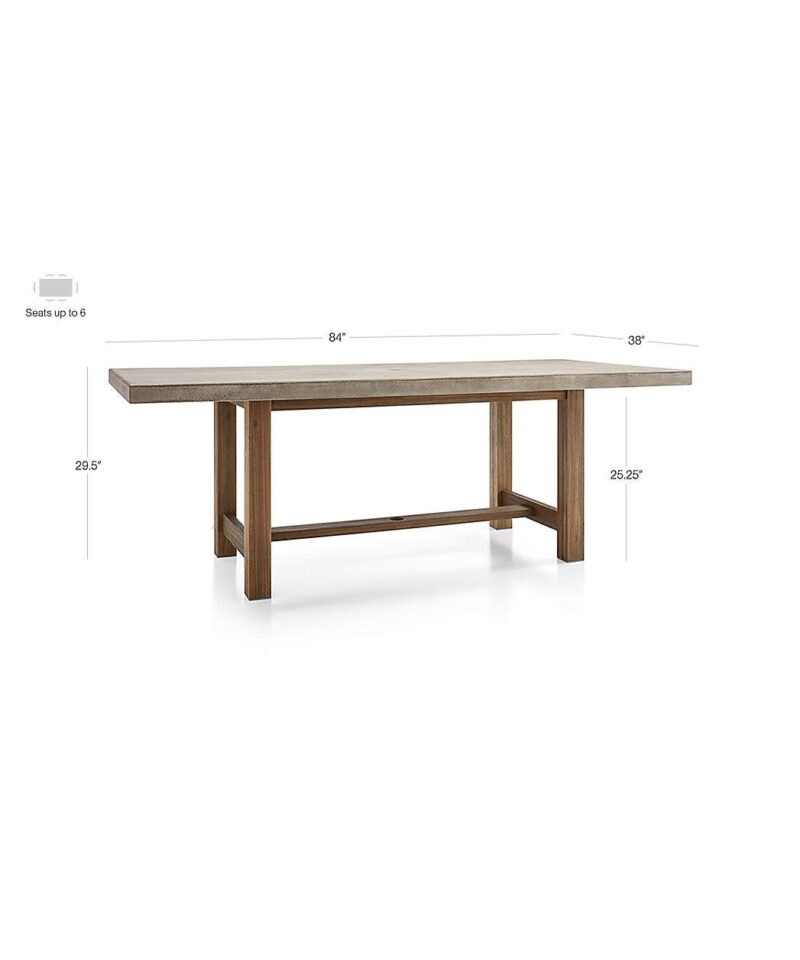 Abaco 84″ Grey Concrete Outdoor Dining Table - Image 13