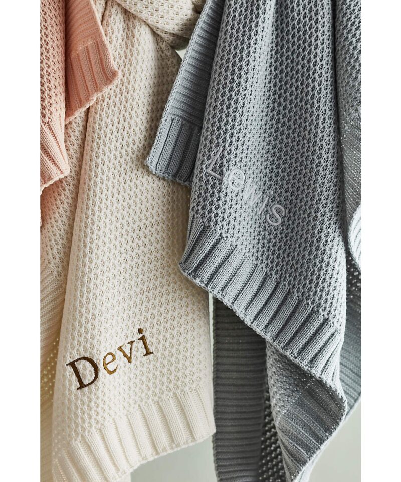 Bubble Knit Verte Green Organic Cotton Kids Bed Blanket - Image 7
