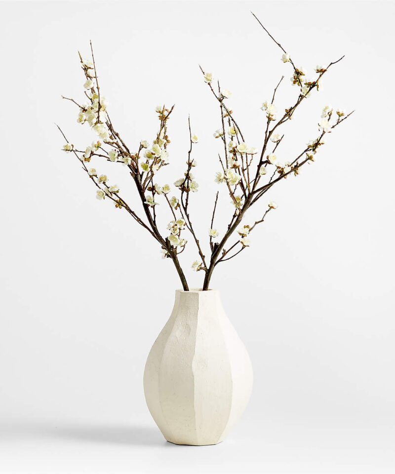 Artificial White Cherry Blossom Flower Branch 42″