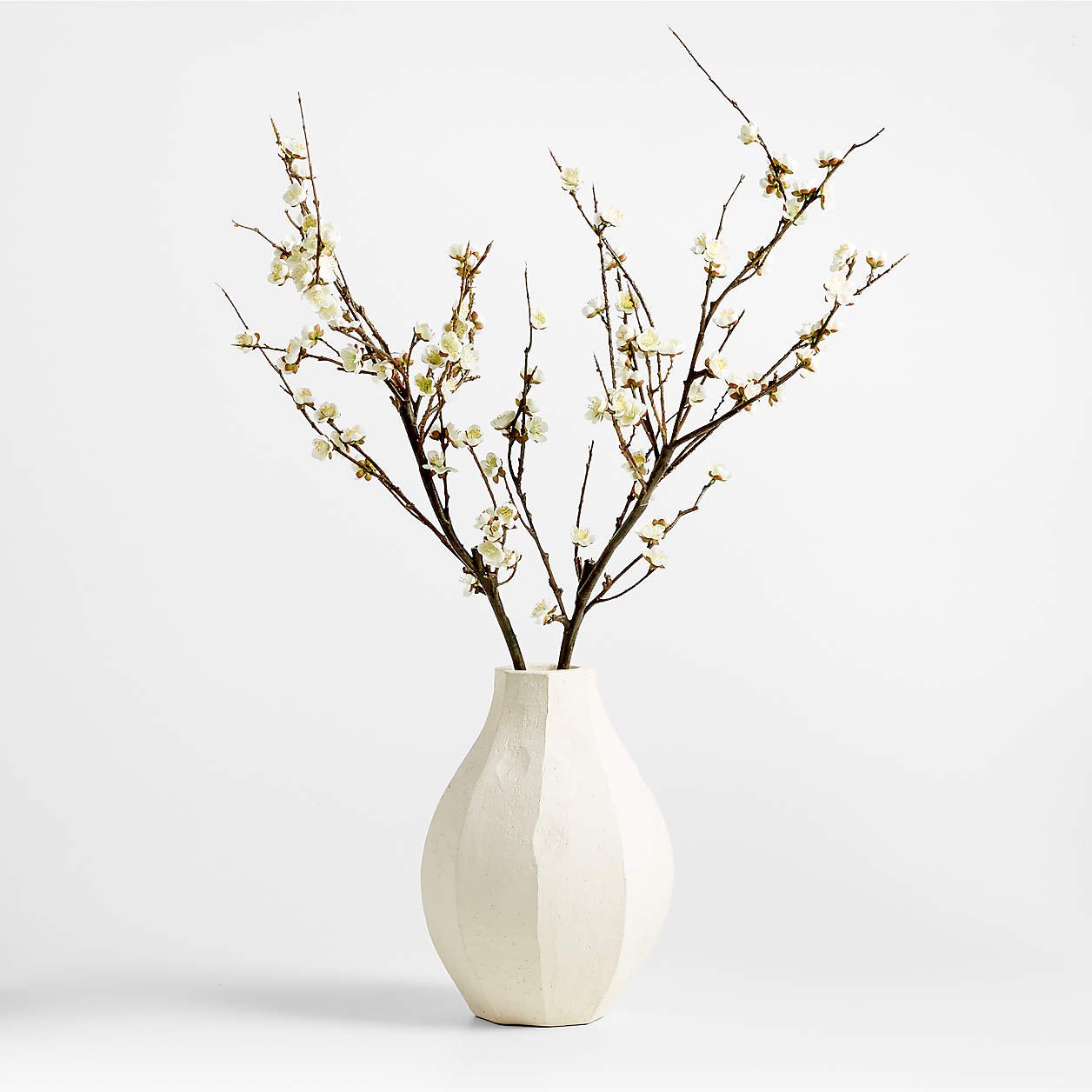Artificial White Cherry Blossom Flower Branch 42″