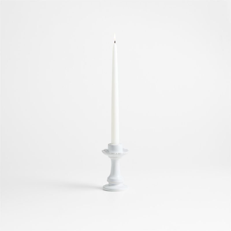 Firenze 5″ White Ceramic Taper Candle Holder