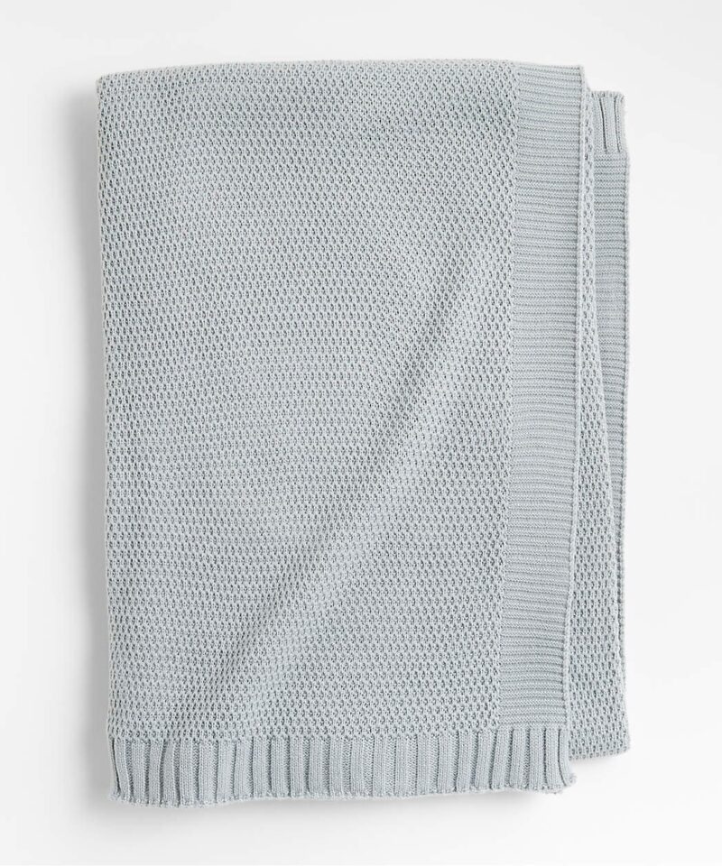 Bubble Knit Verte Green Organic Cotton Kids Bed Blanket - Image 2