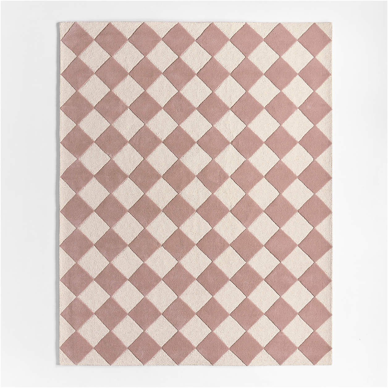 Checkerboard Purple Wool Kids Area 12″x18″ Rug Swatch