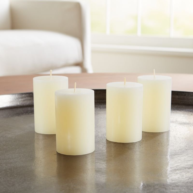 Ivory Pillar Candles 2″x3″, Set of 4