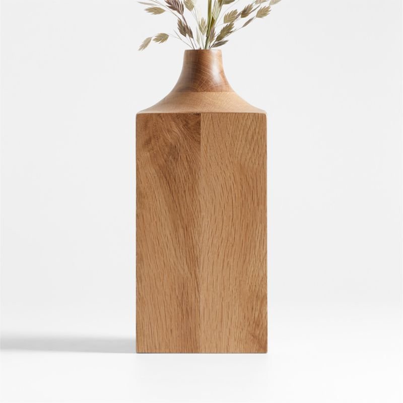 Izumo Medium Light Oak Vase 11″