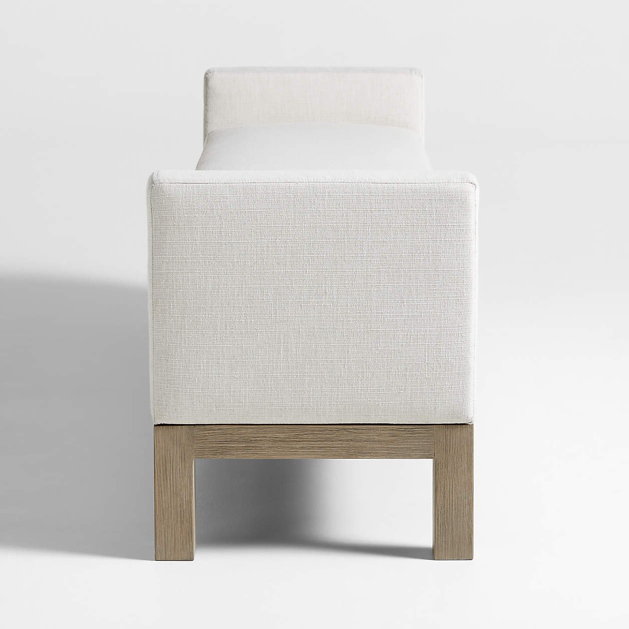 Keane 70″ Weathered Natural Wood Upholstered Bench - Image 3
