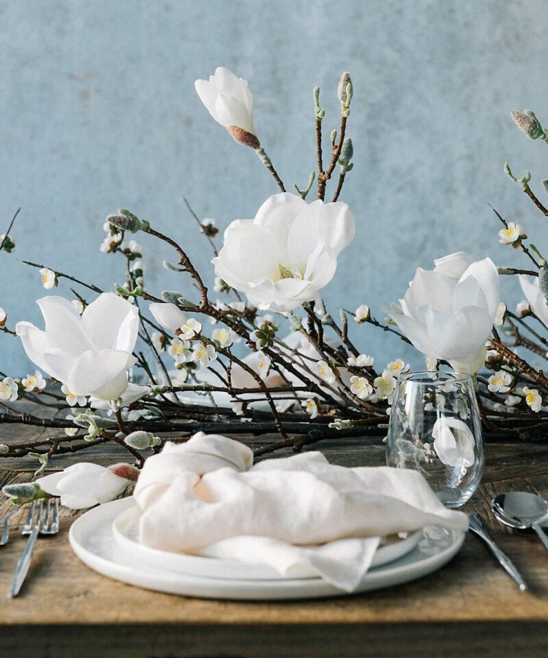 Artificial White Cherry Blossom Flower Branch 42″ - Image 2