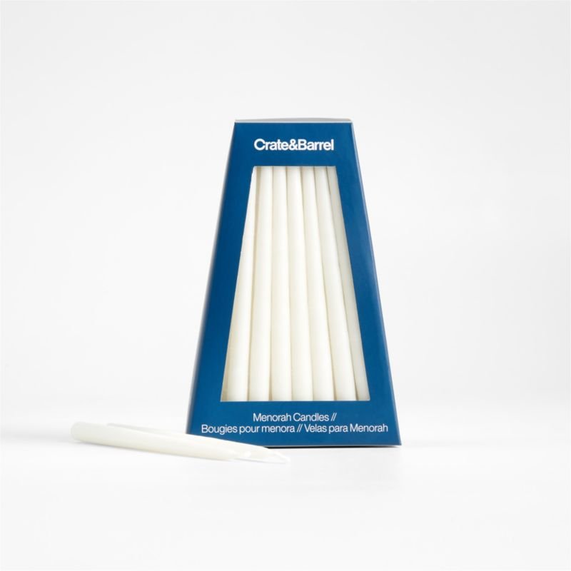 White Hanukkah Menorah Candles, Set of 45