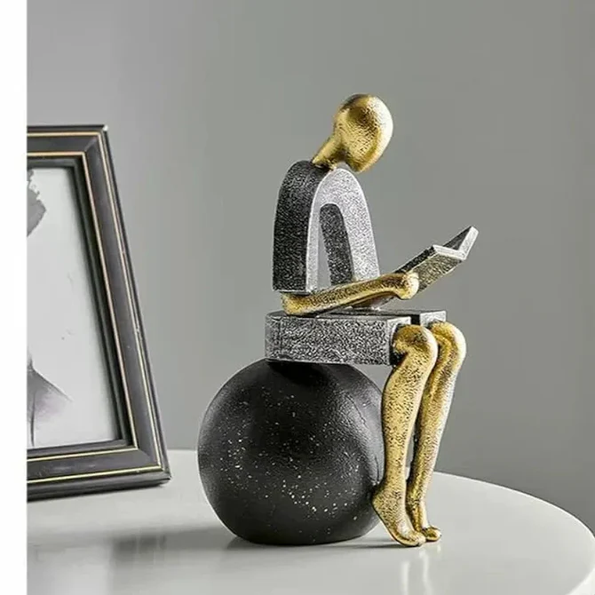 Modern Thinker Reading Sculpture