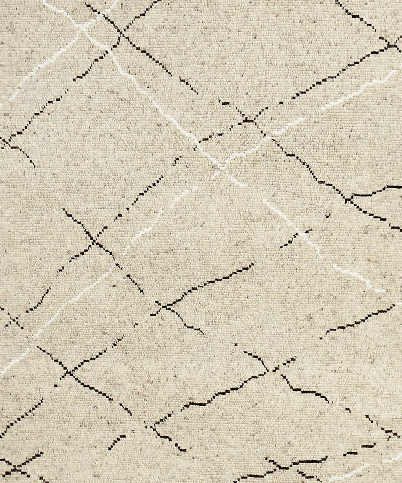 Larache Wool Hand-Knotted Moroccan Ivory Area Rug 9’x12′