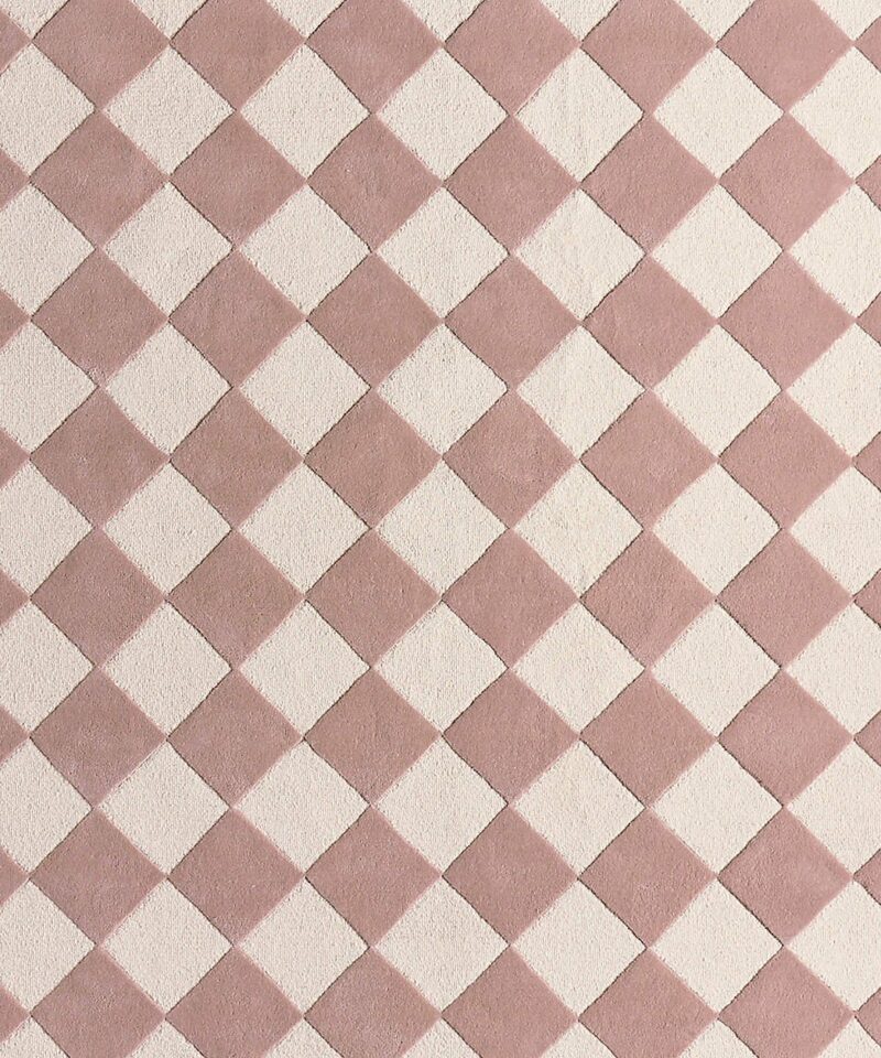Checkerboard Purple Wool Kids Area 12″x18″ Rug Swatch - Image 5