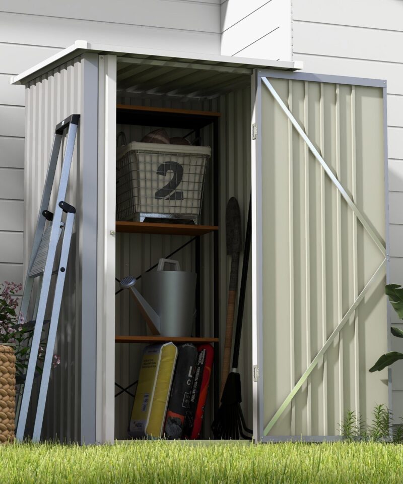 3 x 3 FT Outdoor Storage Shed,Small Garden Tool Storage Shed with Sloping Roof and Single Lockable Door, Outdoor Shed for Backyard Garden Patio Lawn, Gary