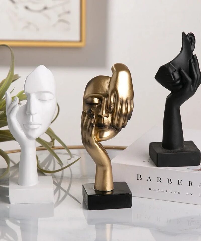 Resin Abstract Statue Desktop Ornaments Sculpture Figurines Face Character Nordic Light Luxury Art Crafts Office Home Decor