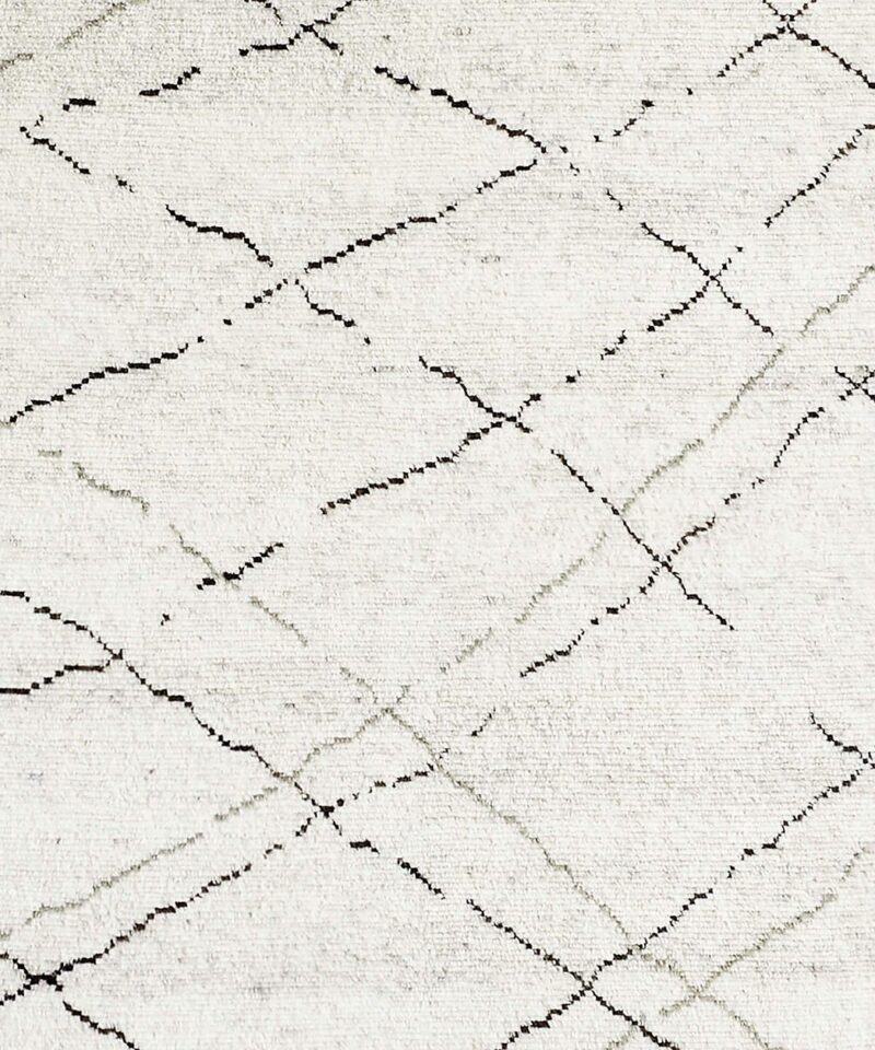 Alternative view of Larache Wool Hand-Knotted Moroccan Ivory Area Rug 9’x12′