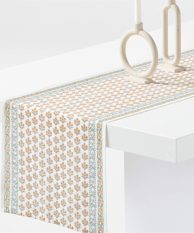 Spring Block Print 120″ Table Runner - Image 2