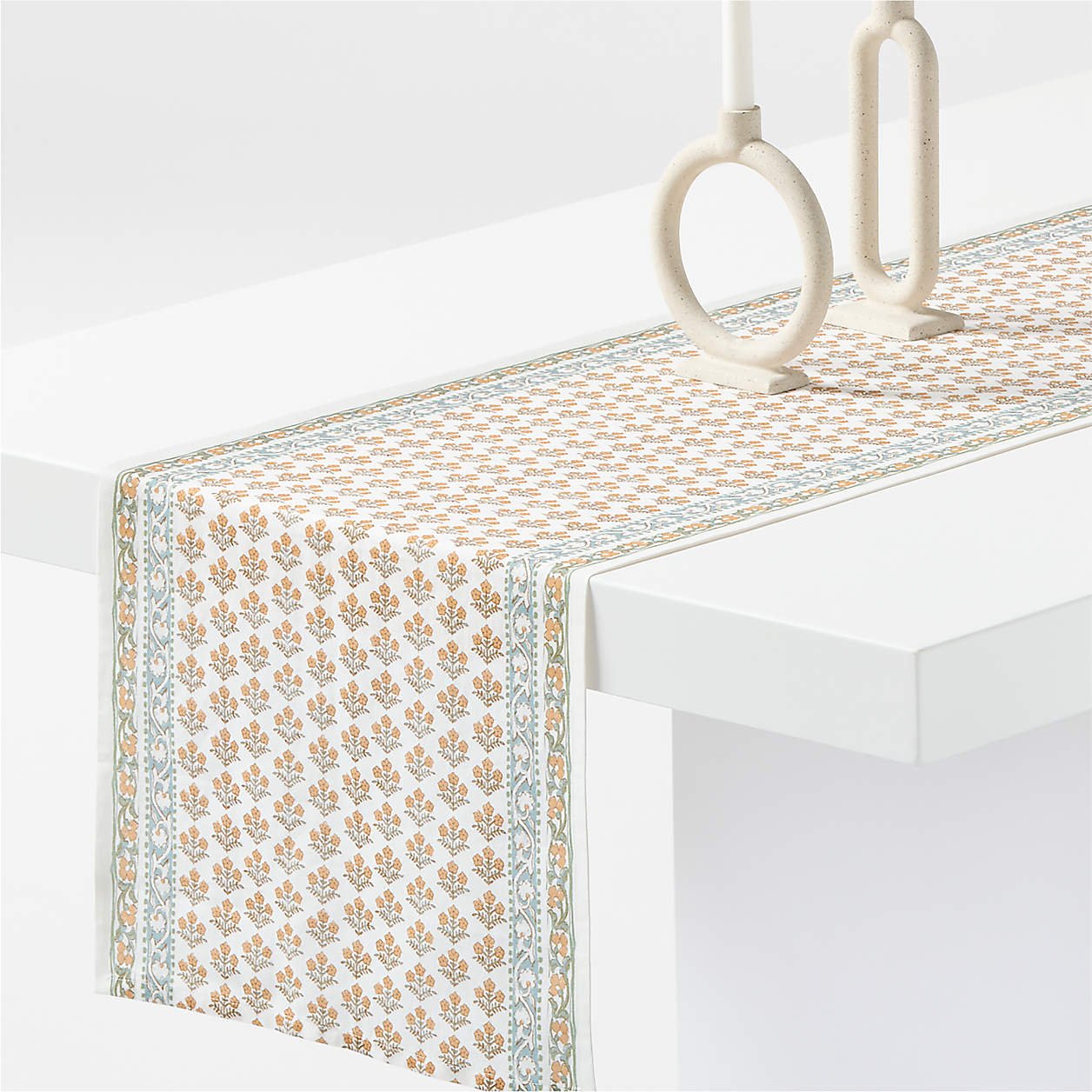 Spring Block Print 120″ Table Runner - Image 2