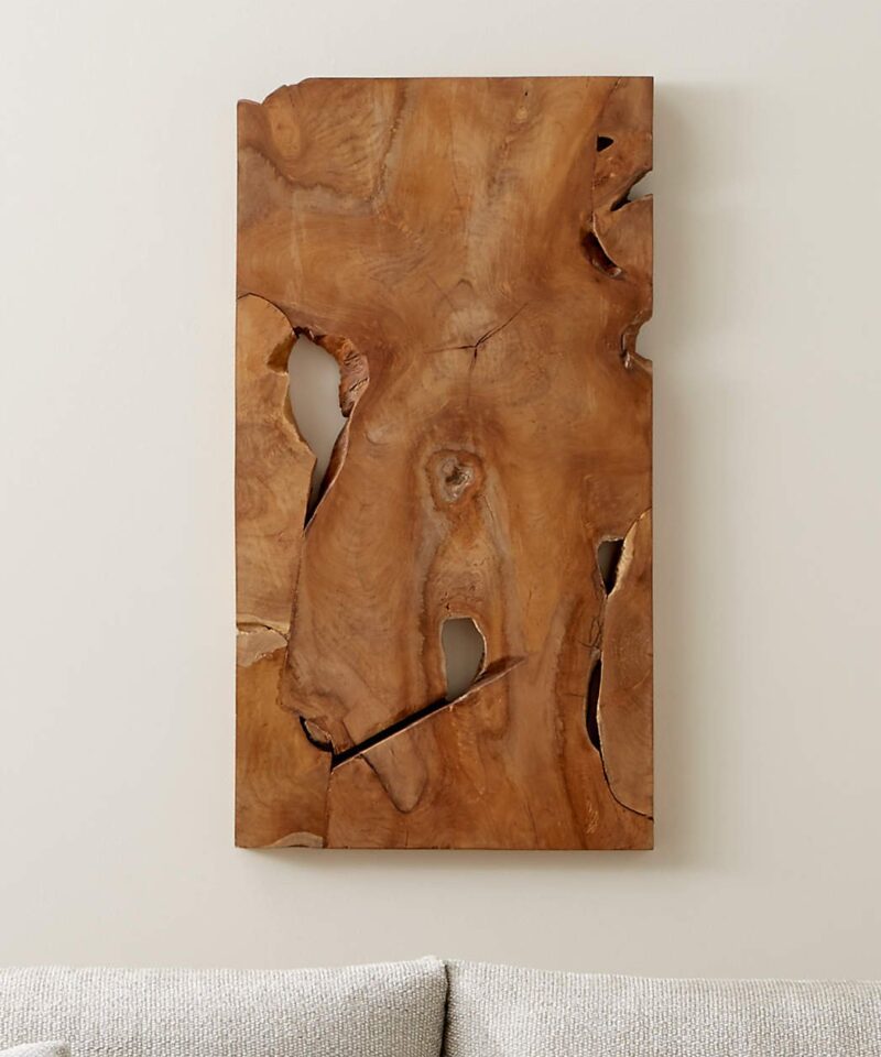 “Slice” Teak Wall Art, Set of 2 - Image 3