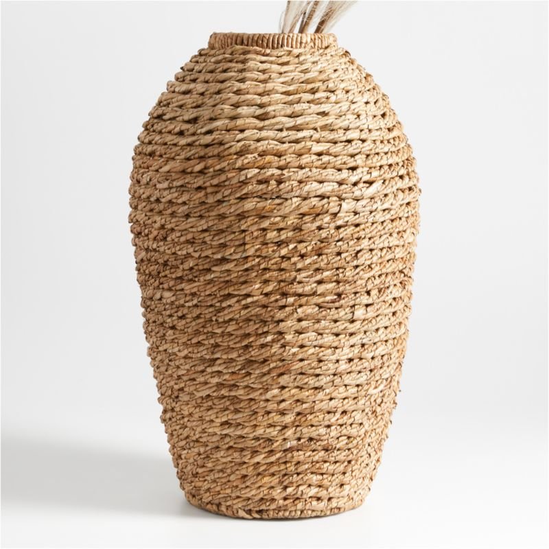 Large Handwoven Seagrass Vase 22″