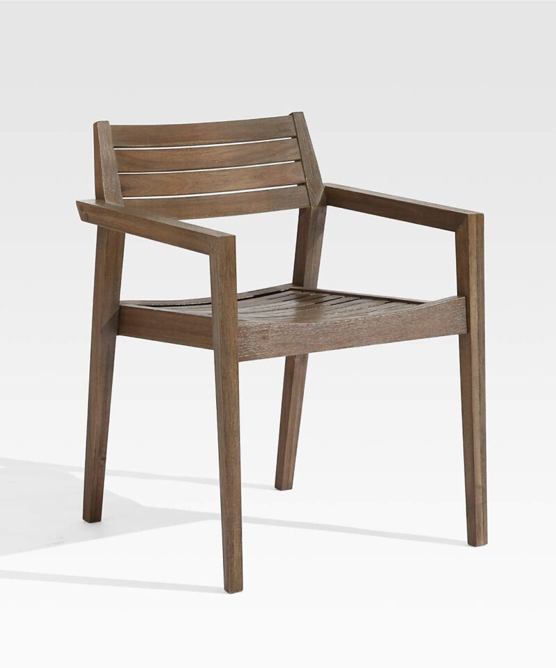 Abaco Wood Stackable Outdoor Dining Armchair - Image 6