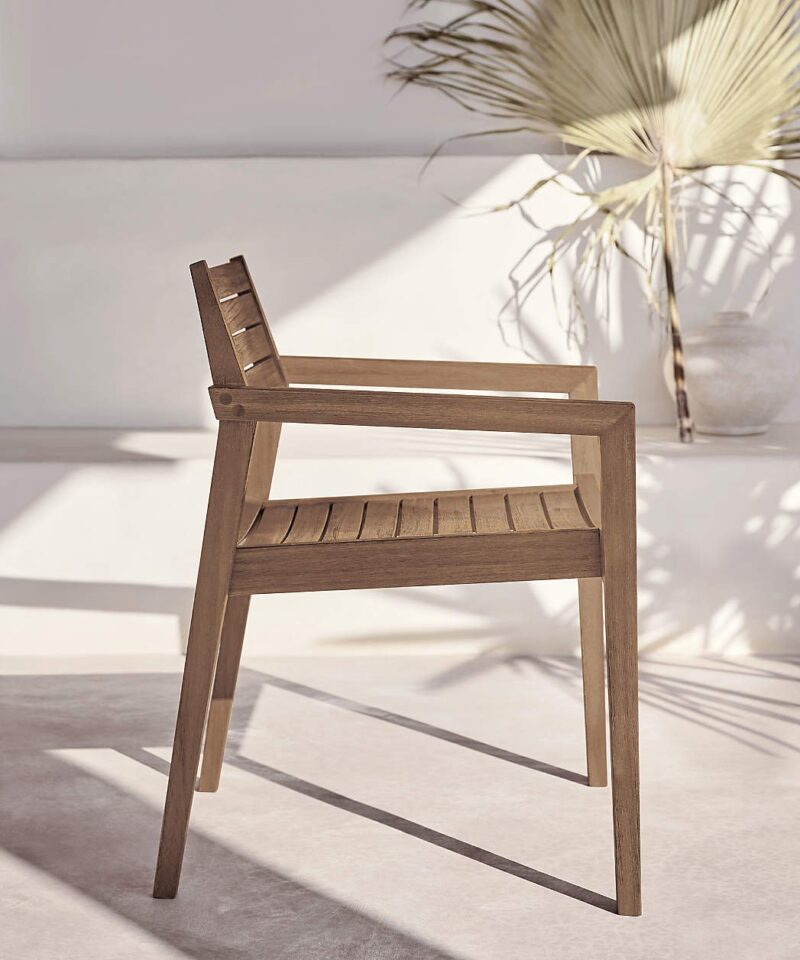 Abaco Wood Stackable Outdoor Dining Armchair
