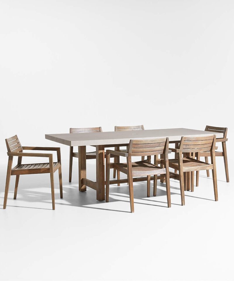 Abaco Wood Stackable Outdoor Dining Armchair - Image 3