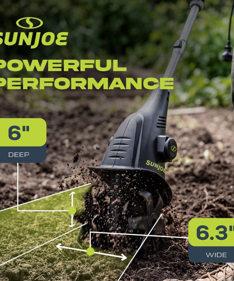 Electric Corded Garden Cultivator, 2.5 Amp Motor & Steel Blades, TJ599E - Image 4