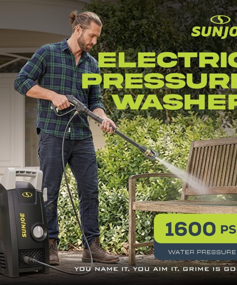 Electric Pressure Washer with 11-Amp Motor and 1.1 GPM, SPX1000 – Portable Water Cleaner with Adjustable Spray Wand for Car, Garden, and Patio Washing and Cleaning - Image 4
