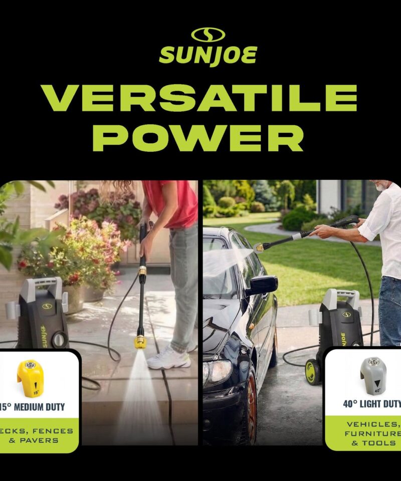 Electric Pressure Washer with 11-Amp Motor and 1.1 GPM, SPX1000 – Portable Water Cleaner with Adjustable Spray Wand for Car, Garden, and Patio Washing and Cleaning - Image 3
