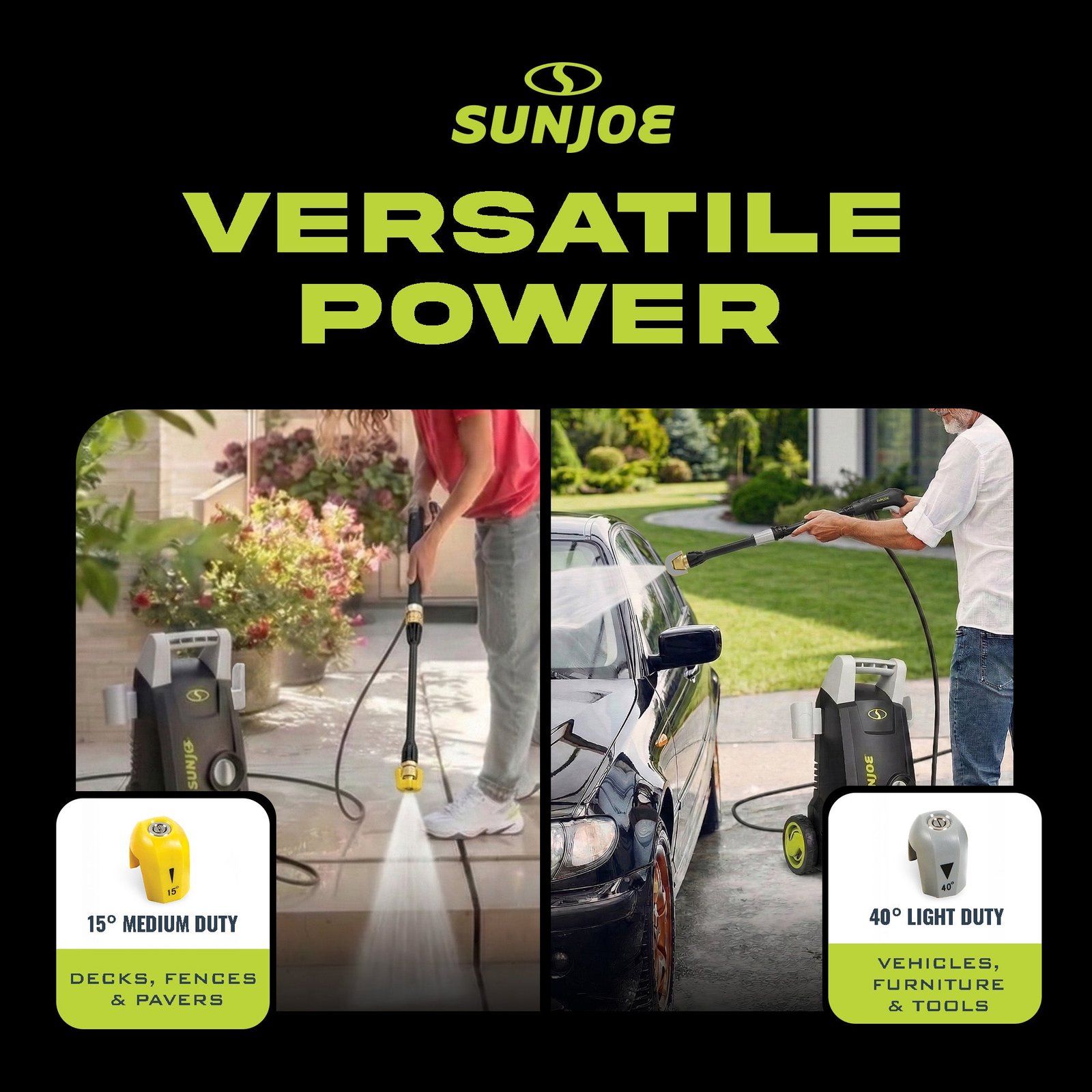 Electric Pressure Washer with 11-Amp Motor and 1.1 GPM, SPX1000 – Portable Water Cleaner with Adjustable Spray Wand for Car, Garden, and Patio Washing and Cleaning - Image 3