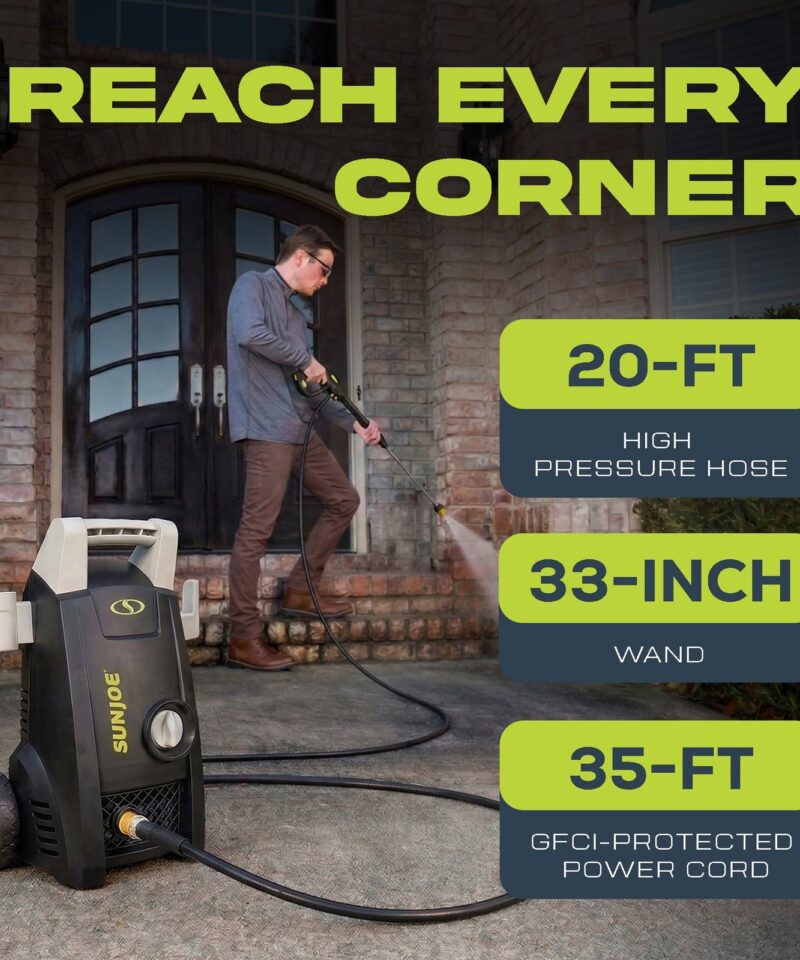 Alternative view of Electric Pressure Washer with 11-Amp Motor and 1.1 GPM, SPX1000 – Portable Water Cleaner with Adjustable Spray Wand for Car, Garden, and Patio Washing and Cleaning
