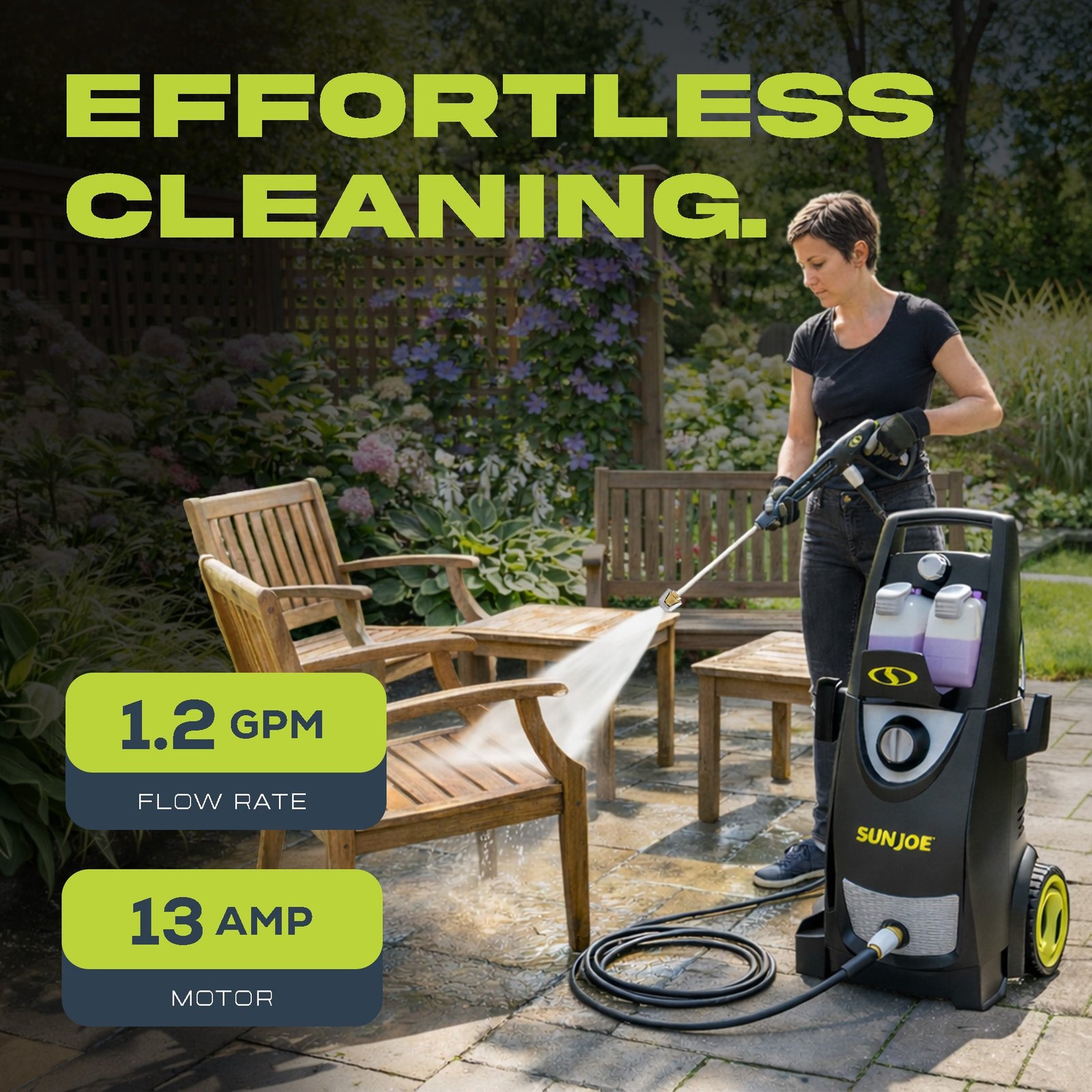 Electric Pressure Power Washer, Heavy-Duty, Cleaning Machine for Patios, Decks, & Sidewalks, Safety First GFCI Power Cord, w/Dual Soap Tanks, SPX3000 - Image 4