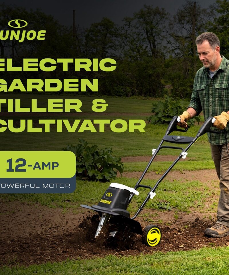 Electric Garden Tiller Cultivator, Steel Tines, 12 Amp, 16″, TJ603E - Image 2