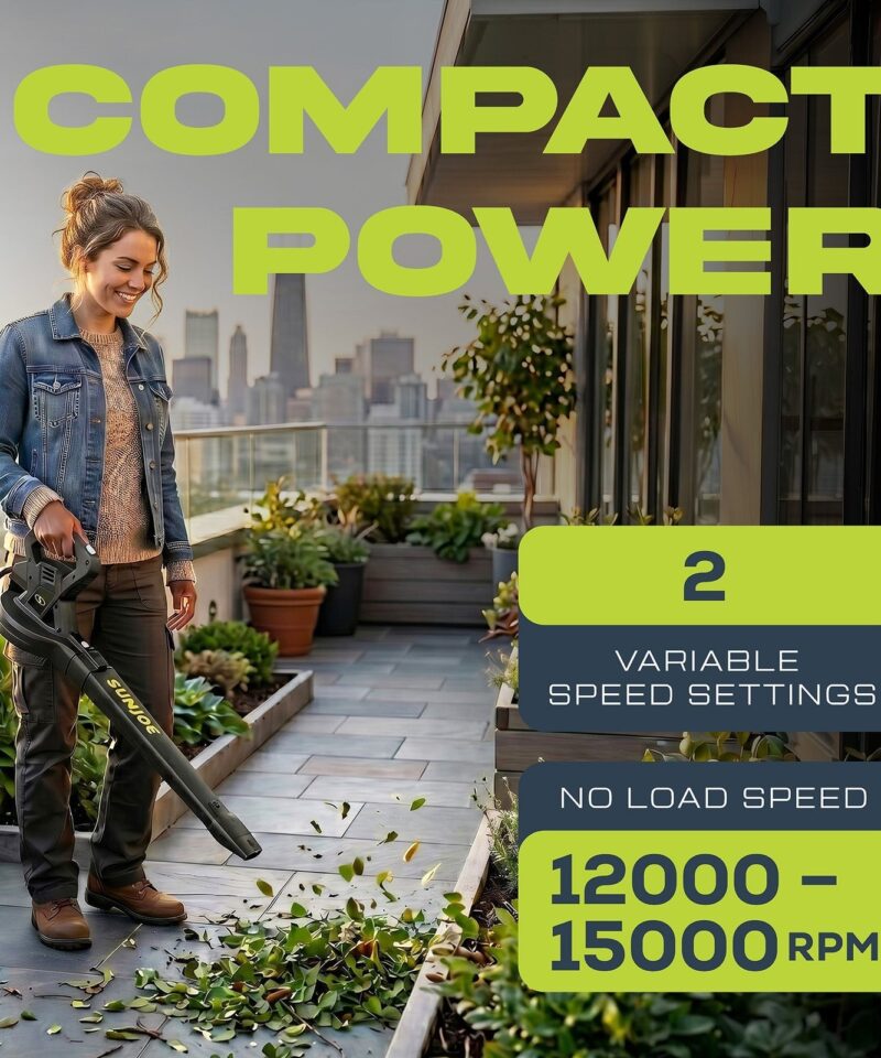 SBJ601E 120V 2-Speed Electric All-Purpose Blower with 100A Motor, 215 MPH Air Speed, and 240 CFM Airflow, Includes Concentrator Nozzle - Image 4