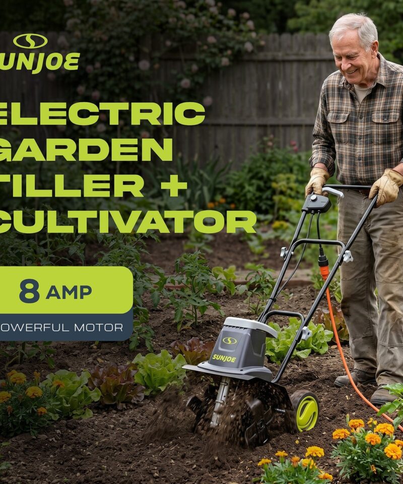 Electric Garden Tiller/Cultivator, 3 Position Height Adjustment, TJ602E - Image 2