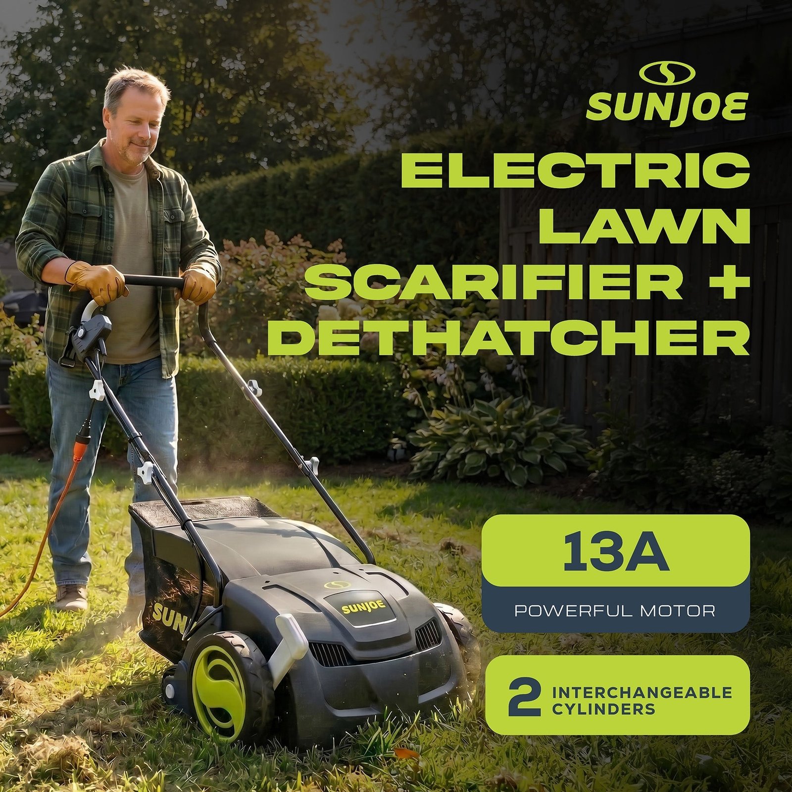 12 Amp Electric Dethatcher/Scarifier, Lawn Equipment, 8 Gal Bag, AJ801E - Image 4