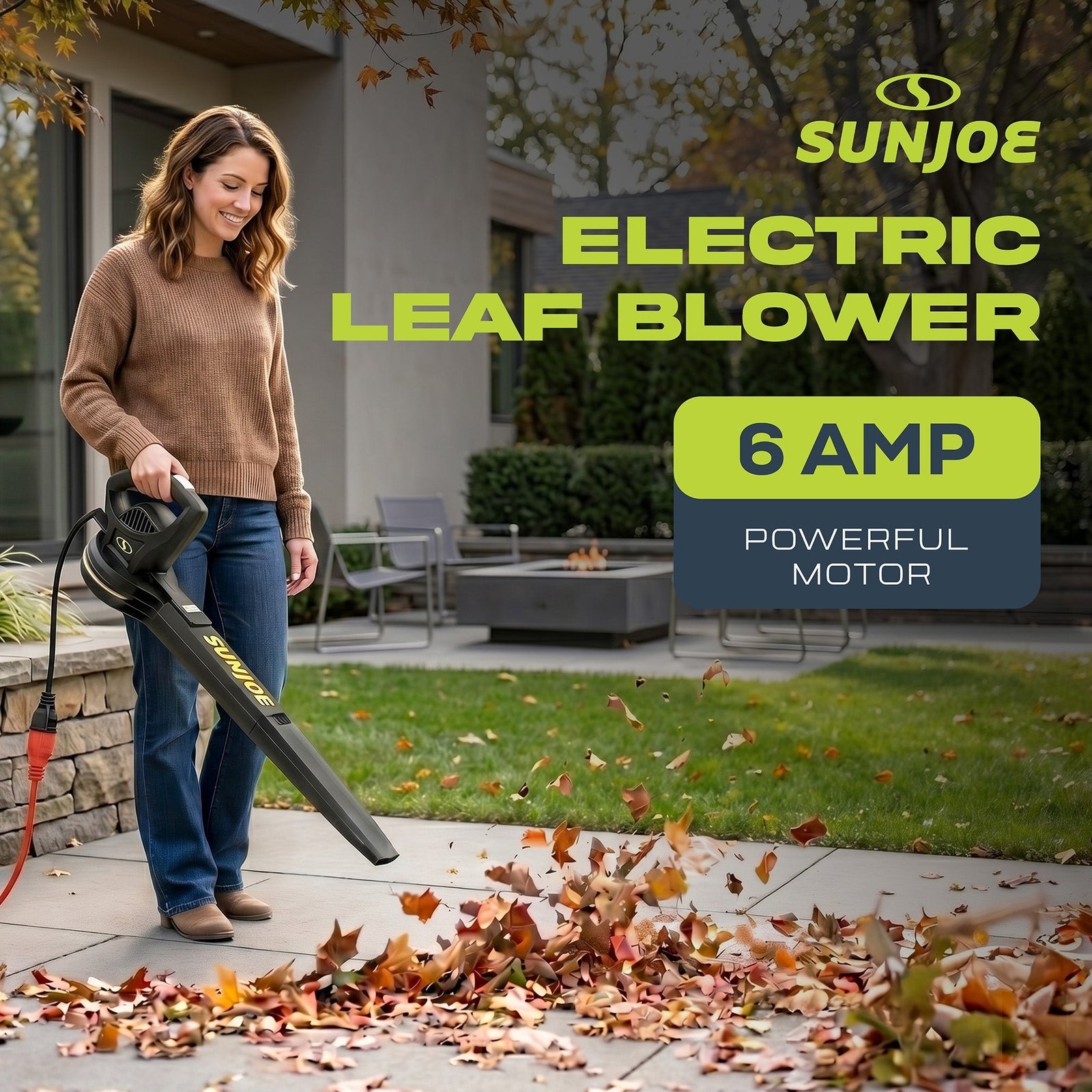Electric All Purpose Leaf Blower 6 Amp Motor, 155 MPH Air Speed, SBJ597E - Image 2
