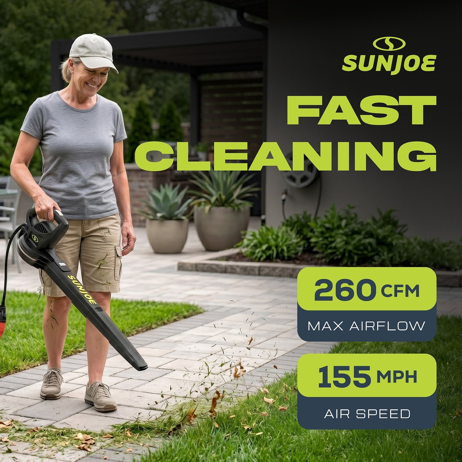 Electric All Purpose Leaf Blower 6 Amp Motor, 155 MPH Air Speed, SBJ597E - Image 3