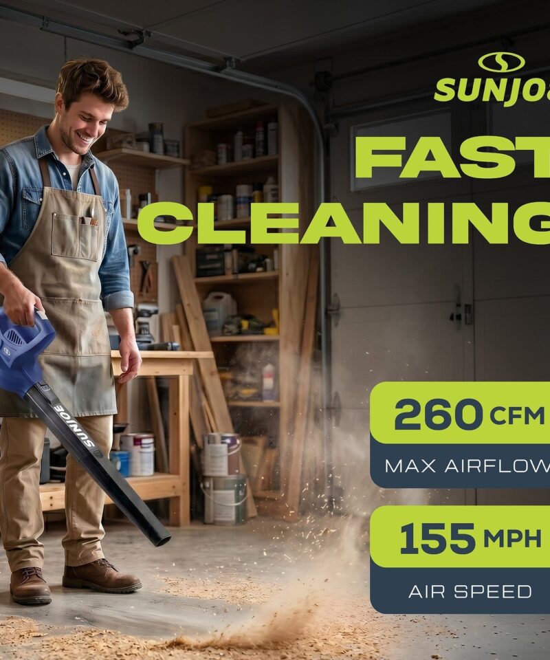 Electric All Purpose Leaf Blower, 6 Amp Motor, 155MPH Speed, SBJ597E-SJB - Image 3