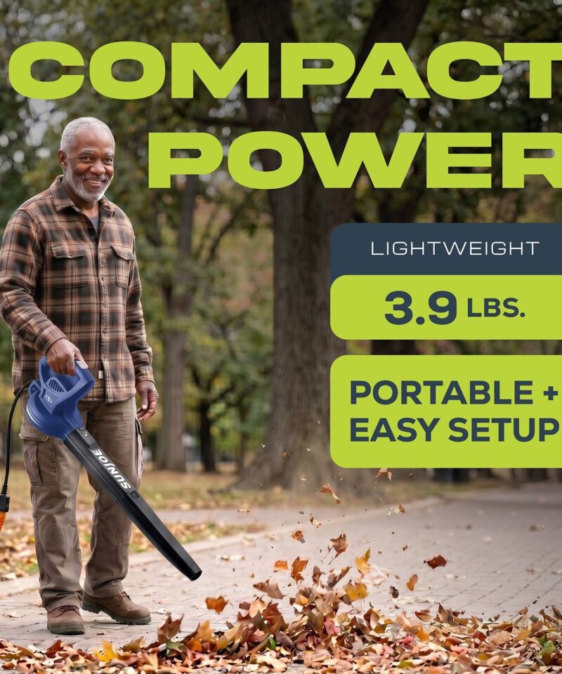 Electric All Purpose Leaf Blower, 6 Amp Motor, 155MPH Speed, SBJ597E-SJB - Image 4