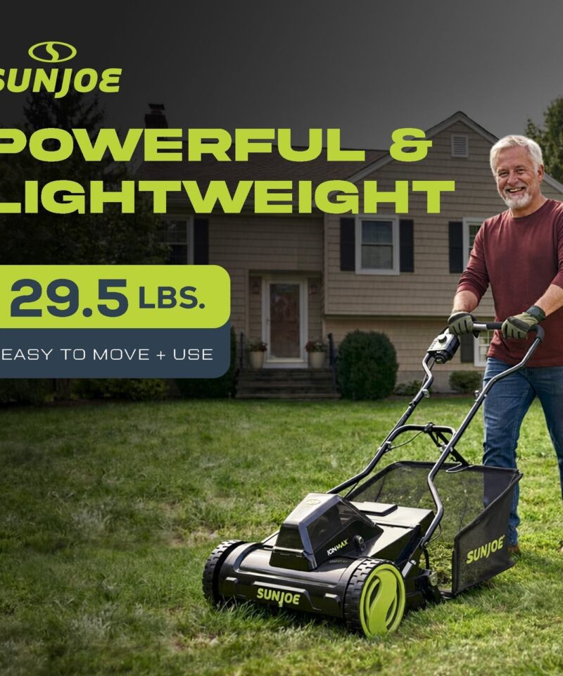 Cordless Push Reel Mower, 15” Yard Trimmer w/ Collection Bag, 24V-CRLM15 - Image 3