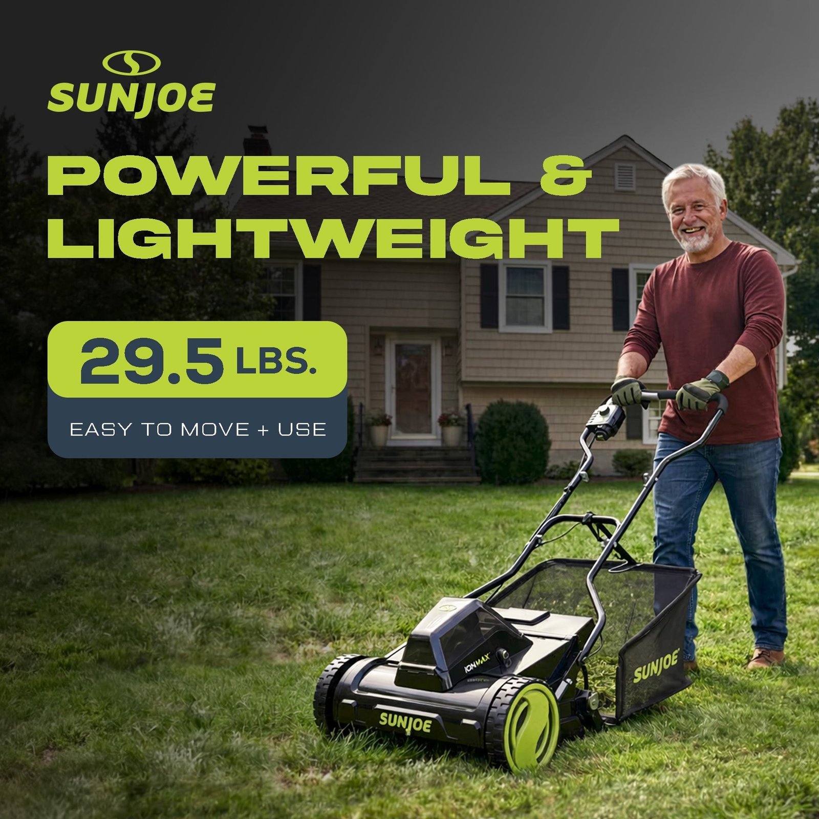 Cordless Push Reel Mower, 15” Yard Trimmer w/ Collection Bag, 24V-CRLM15 - Image 3