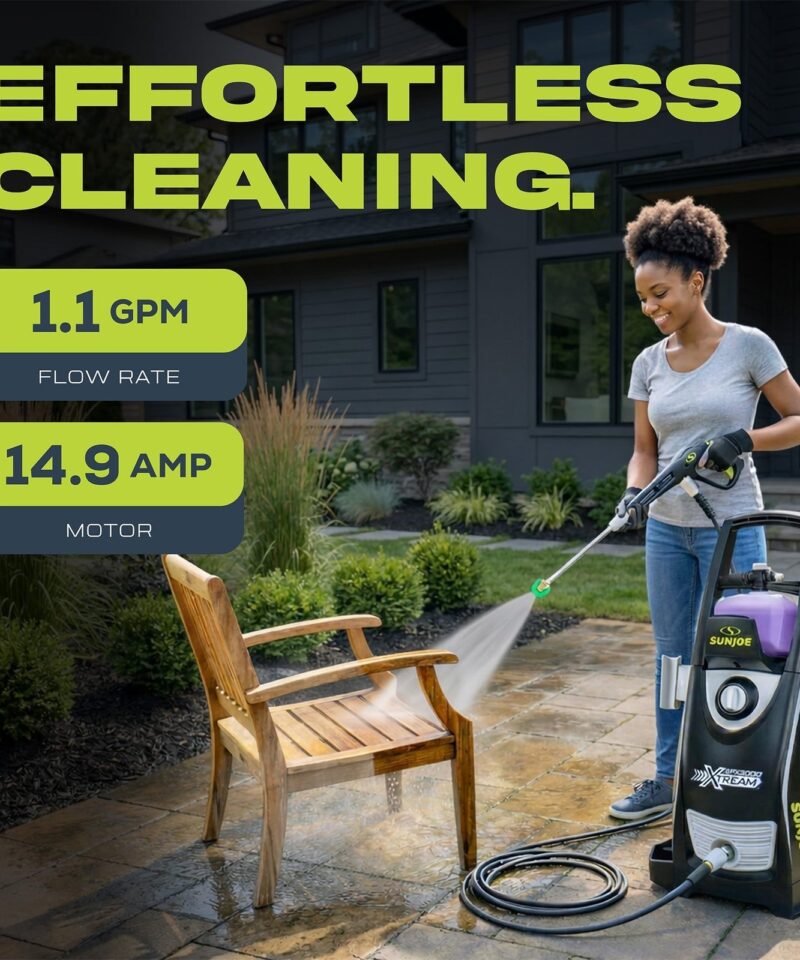 SPX3000-XT1 XTREAM Pressure Washer with 14.9A Motor, Includes 4 Quick-Connect Nozzles, High-Pressure Hose, Garden Hose Adapter, and 35-Foot Power Cord - Image 4