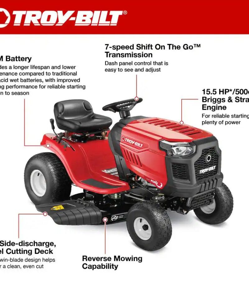 Alternative view of Pony 42 In. 15.5 HP Briggs and Stratton 7-Speed Manual Drive Gas Front Engine Riding Lawn Tractor