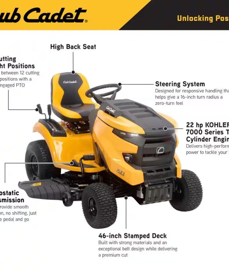 Alternative view of XT1 Enduro LT 46 In. 22 HP V-Twin Kohler 7000 Series Engine Hydrostatic Drive Gas Riding Lawn Tractor